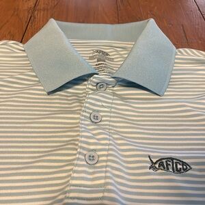 AFTCO polo in light blue stripes